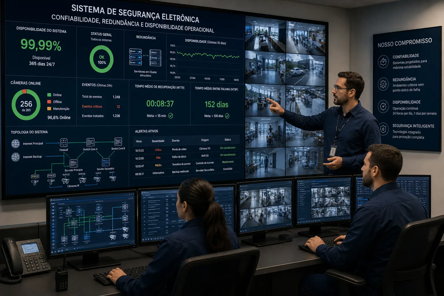 Sistemas críticos e a teoria da confiabilidade: aplicando métricas de MTBF e MTTR em projetos de segurança eletrônica