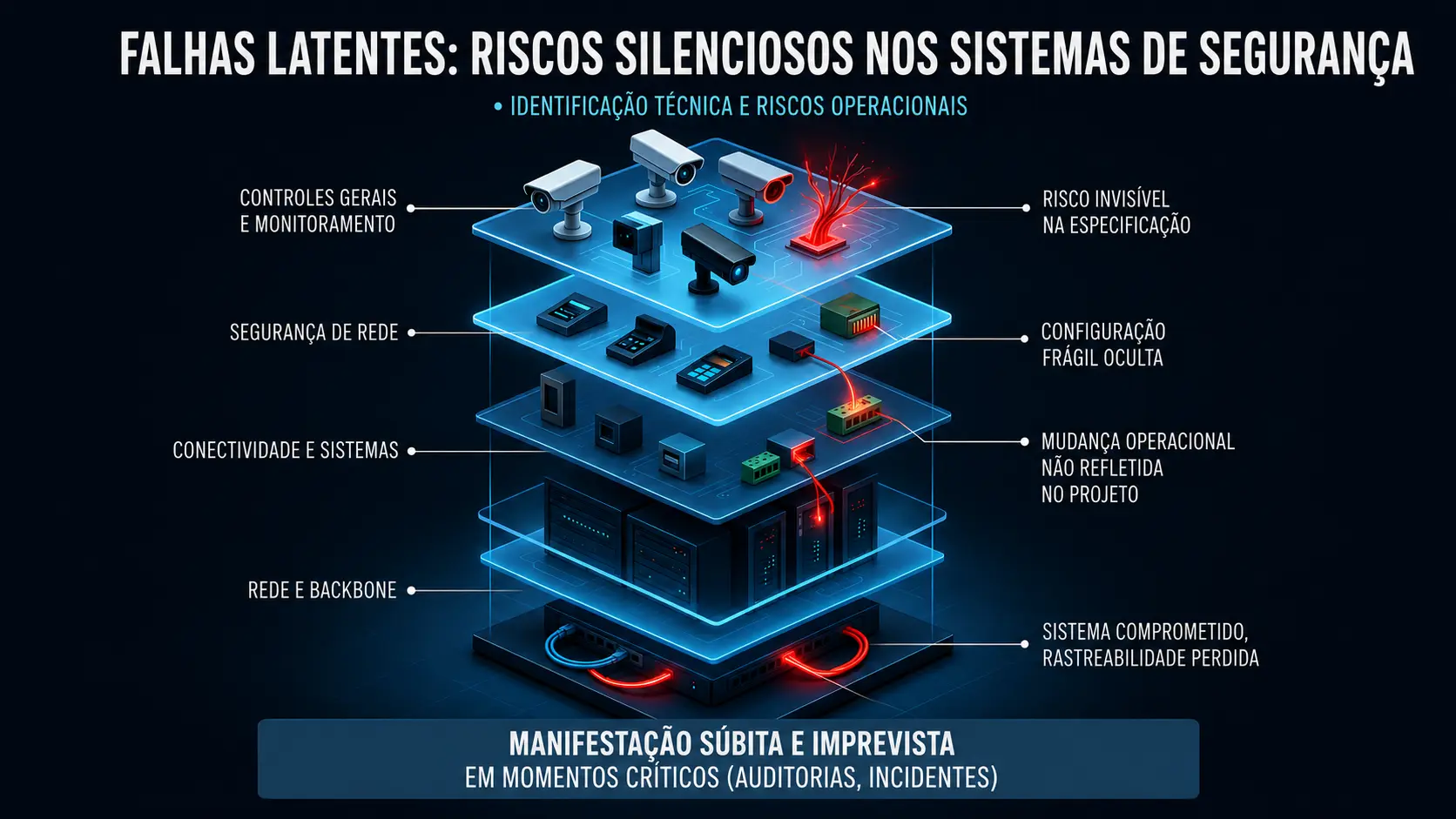Falhas latentes em sistemas de segurança eletrônica: identificação técnica, riscos operacionais e implicações de projeto